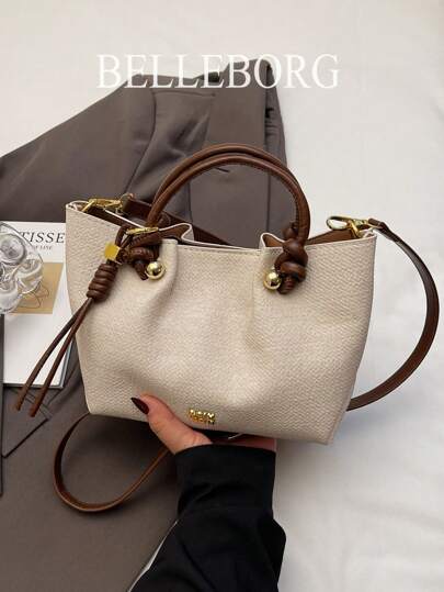 حقيبة يد كاجوال للنساء مصنوعة من لون متباين مناسبة للارتداء اليومي